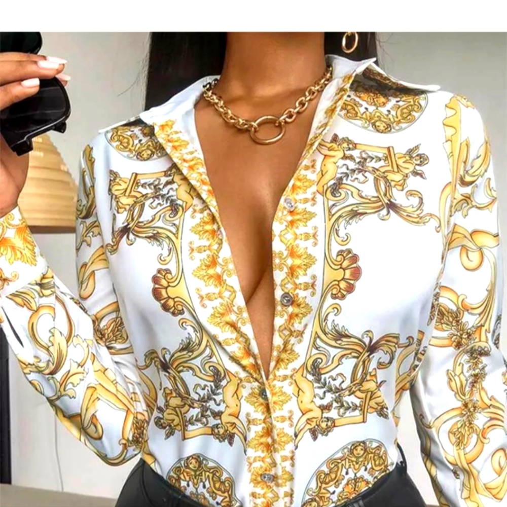 Designer Style Print Blouse